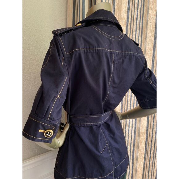 EUC Marc by Marc Jacobs Dark Denim Belted Safari Cargo Jacket 10 - Picture 7 of 8